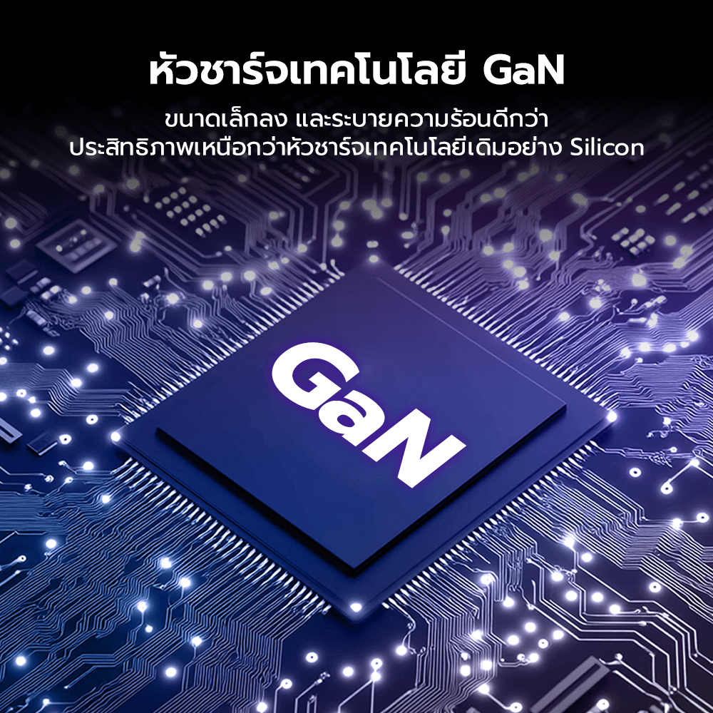 หัวชาร์จ 65W ZTEC ZA652 รองรับเทคโนโลยีชาร์จด่วน PD ขาปลั๊กไทย ได้รับมาตรฐาน มอก.